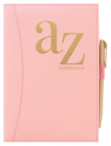 A5 Blush PU A-Z Address Book with Pen in CDU