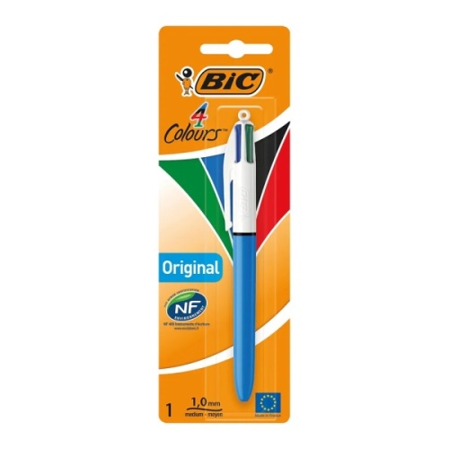 Pens, BIC 4 Colour Ballpen, Carded Original, 10's