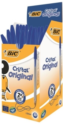 Pens, BIC Cristal Medium Ballpen, Blue, 50's