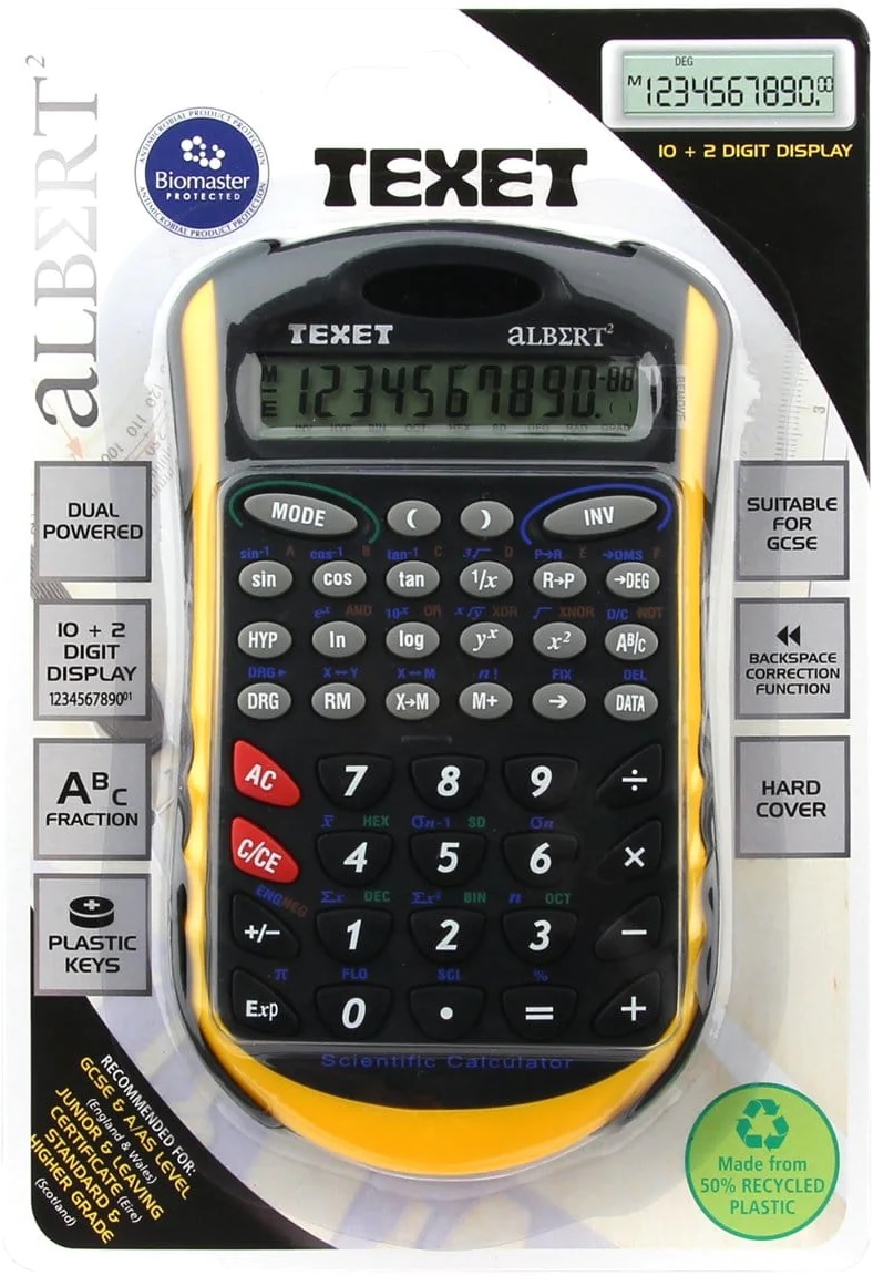 Scientific Dual Power Calculator, 3 assorted colours