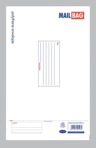 Mail Bag, County Polythene Medium, 240 x 320mm, 25's