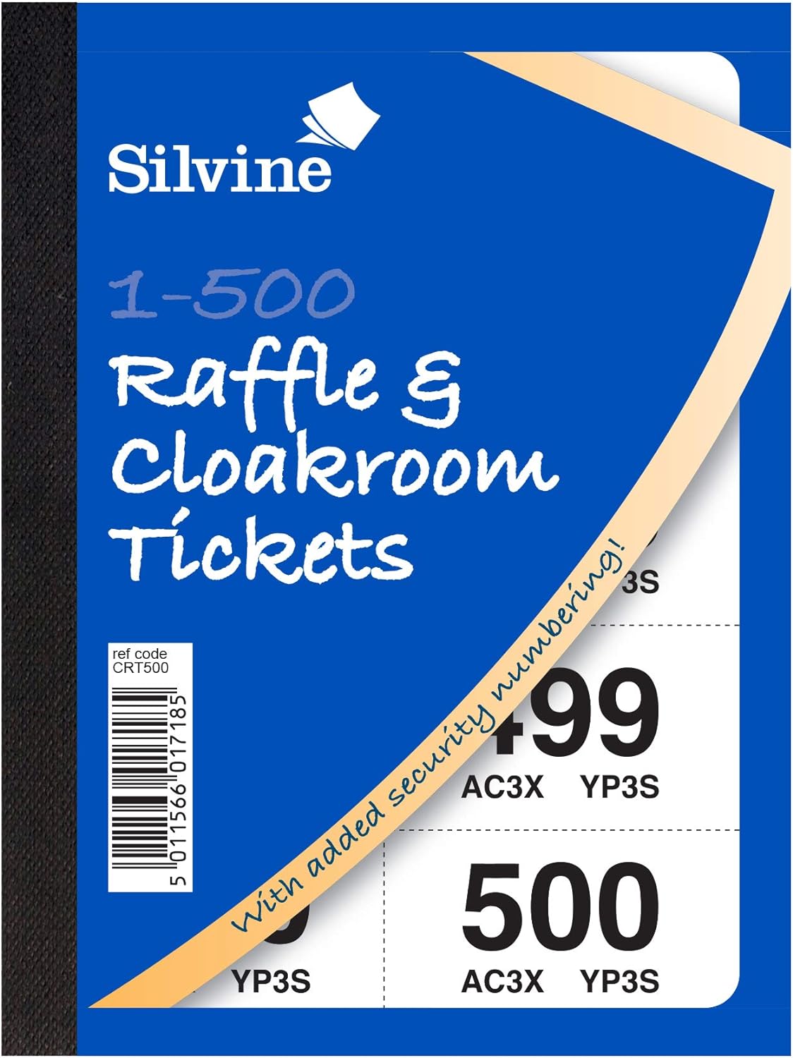 Raffle & Cloakroom Tickets, 1-500, 5 to View, Assorted Colours