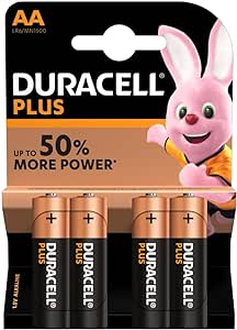 Batteries, Duracell AA 4's, Carded