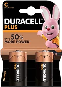 Batteries, Duracell C 2's, Carded