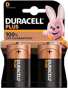 Duracell Batteries D 2's, Carded