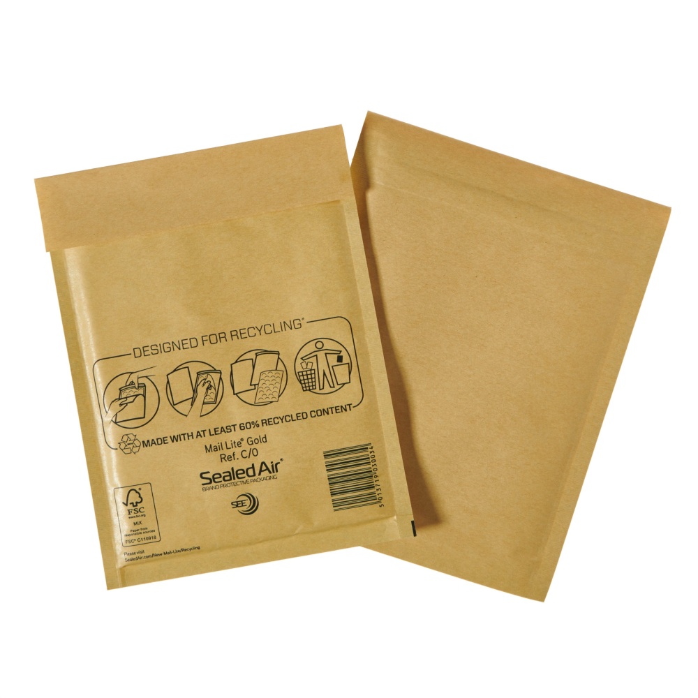 Bubble-Lined Gold Padded Envelopes C - 150 x 210mm 100s