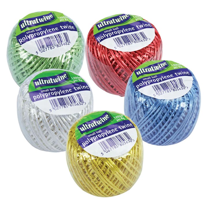 Ultratwine Polypropylene Coloured Twine Ball, Approx 60m