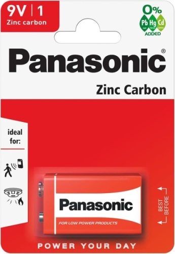 Batteries, Panasonic, 9V 1's, Carded