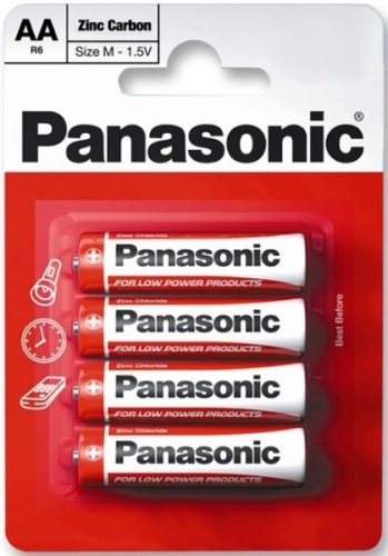 Batteries, Panasonic, AA 4's, Carded