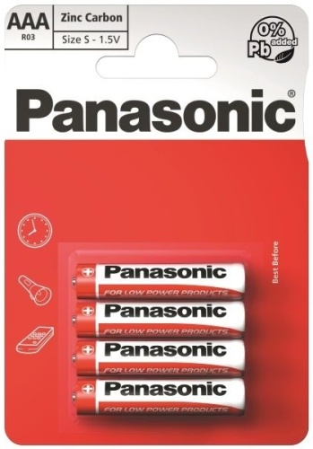 Batteries, Panasonic, AAA 4's, Carded