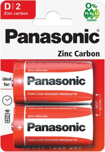 Batteries, Panasonic, D 2's, Carded