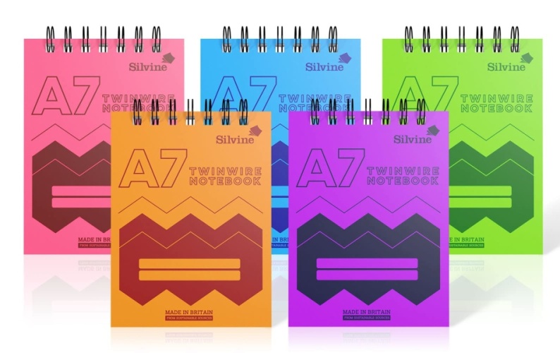 Notebooks, A7 Twin Wire Frosted Polypropylene Cover, Assorted