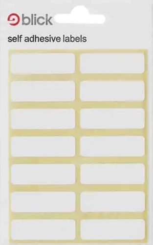 Labels, Self-Adhesive Rectangle White, 12 x 38mm, 20's