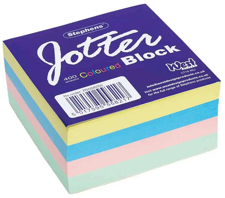 Stephens Coloured Jotter Block, 400 Sheets