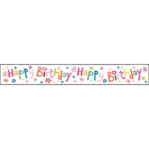 Holographic Party Banners, Happy Birthday