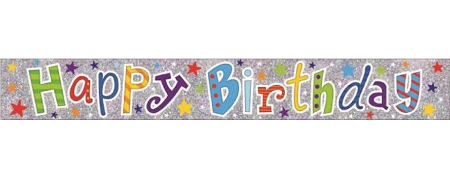 Party Banners, Holographic, Happy Birthday