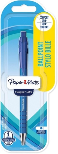 Pens, PaperMate Flexgrip Ultra Retractable, Blue, Hanging Card