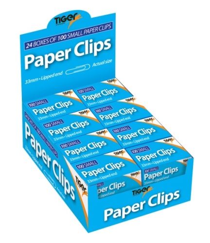 Paper Clips 33mm Regular Lipped 100's