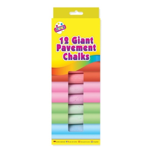 Chalks, Giant Pavement Chalks, Assorted, 12's