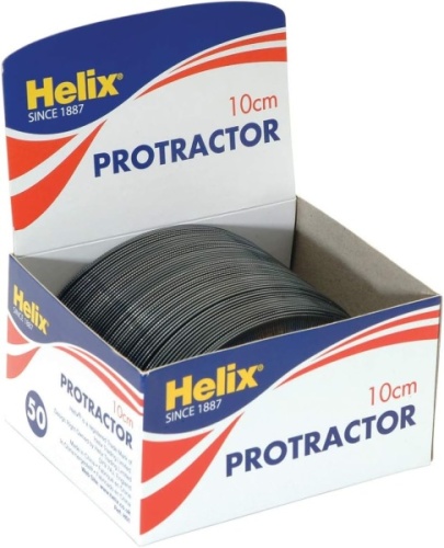 Protractor 10cm/180 Degree, Helix, Economy, Plastic, 50's