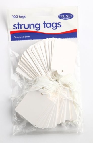 Strung Tags - 36 x 53mm, 100's
